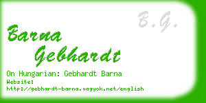 barna gebhardt business card